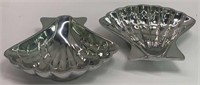 Pair Of Mariposa Aluminum Seashell Bowls