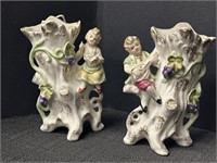 Vtg Ceramic Victorian Wall Pocket/vases