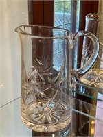 PINWHEEL CRYSTAL WATER PITCHER 7.75 INCHES TALL
