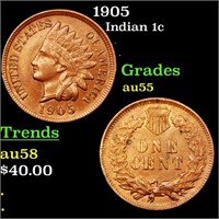 1905 Indian 1c Grades Choice AU