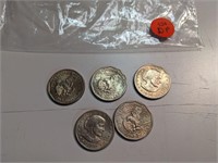 5 SUSAN B. ANTHONY DOLLAR Coins