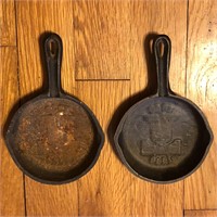 (2) Cast Iron Skillet Ashtrays