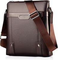 Small PU Leather Crossbody Bag - Brown