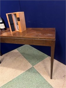 Oak Veneered Console Table with Ceramic Design