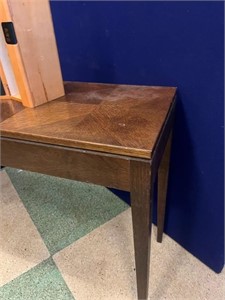 Oak Veneered Console Table with Ceramic Design