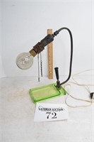 Uranium Glass Lamp Base w/ Dimmer Switch