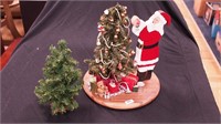 Christmas centerpiece on stand with tree