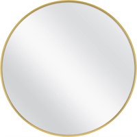 MCS Metal Wall Mirror  Round 35.75in  Brass