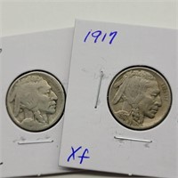 1916 & 1917 BUFFALO NICKELS VG XF