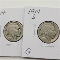 1914 P & S BUFFALO NICKELS