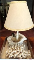SEASHELL LAMP AND PC OF CORAL