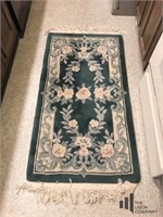 Floral Rug in Green and Pink Tones