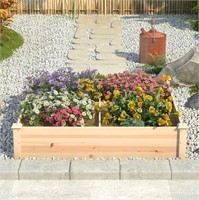 DlandHome Wooden Raised Garden Bed, Outdoor Garden