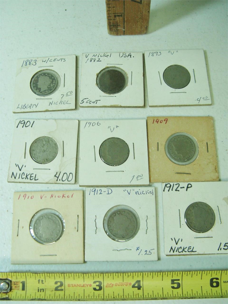 9 V-Nickels 1883-1912