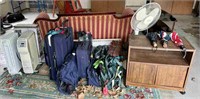 Lot including (2) heaters; asstd suitcases and