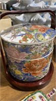 Japan made matching bowl set on ceramic stand