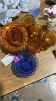 Group of Tiara amber luncheon plates & cups and