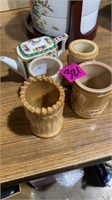 Group of signed St. Clair toothpick holders and