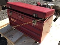 RED TOOL BOX OF MISC REAMERS