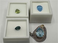 Semi Precious Stones Swiss Topaz, Green Apatite,