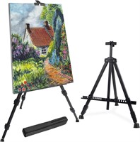 T-Sign 72 Inch Tall Folding Easel Stand, Black