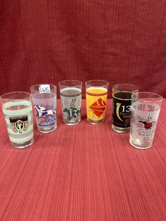 Six Official Kentucky Derby Mint Julep Glasses: