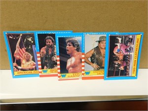 5 Collectible Wrestling Cards