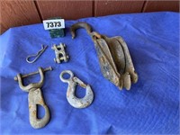 Large Pulley, Chain Hooks, Clevis Snap