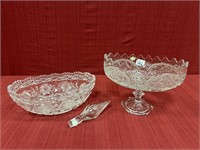 3 PCs. Crystal:  Oval Bowl, 11.75 in., Oval