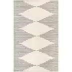 9' X 12' Romina Diamond Pinstripes Gray Area Rug