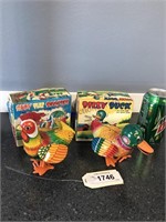 Rudy The Rooster & Dilly Duck mechanical toys