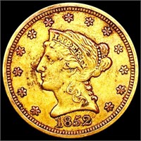 1852 $3 Gold Piece NEARLY UNCIRCULATED