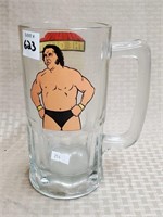 8" H 1985 WWF Andre the Giant Glass Mug