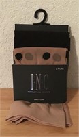 NWT INC 2PR BLACK TAN DOT HOSE O/S  $15