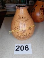 DECORATED GOURD SIGNED BY MR GLEASON