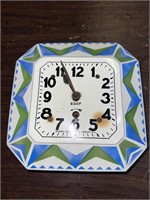 Vintage Newark  8 Day Clock W/ Porcelain Enamel