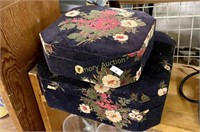 TAPESTRY COVERED JEWELRY BOXES W/ KEYS