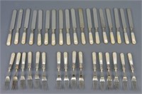 Sterling Silver and Mother of Pearl Cutlery Set
