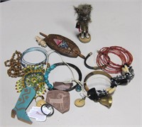 Bag Of Jewelry & Southwest Collectibles
