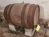 Wine barrel with spigot