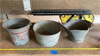 Galvanized buckets, ash bucket/scoop