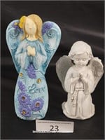 Pair Small Ceramic Angels