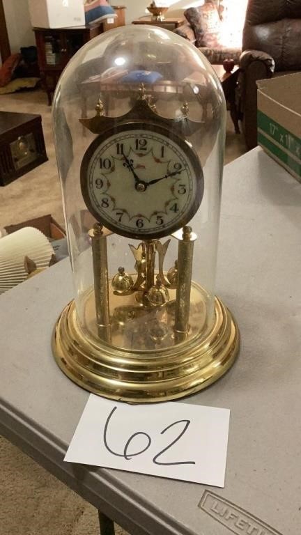 Vintage dome clock, 12 inches tall