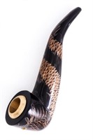 Hand Crafted Genuine Cow Bone Pipe, Brass Insert,