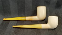 Meerschaum Pipes with Bakelite Stem - 2 Pipes