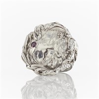 Sterling Silver Art Nouveau Medallion Ring