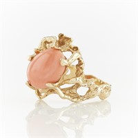 14k Yellow Gold & Coral Ring