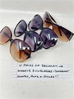 4 Pairs of Decorative Women’s Sunglasses,