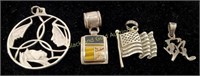 Marked 925 & Sterling Silver Necklace Pendants