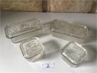 4 pcs vintage glass refrigerator items